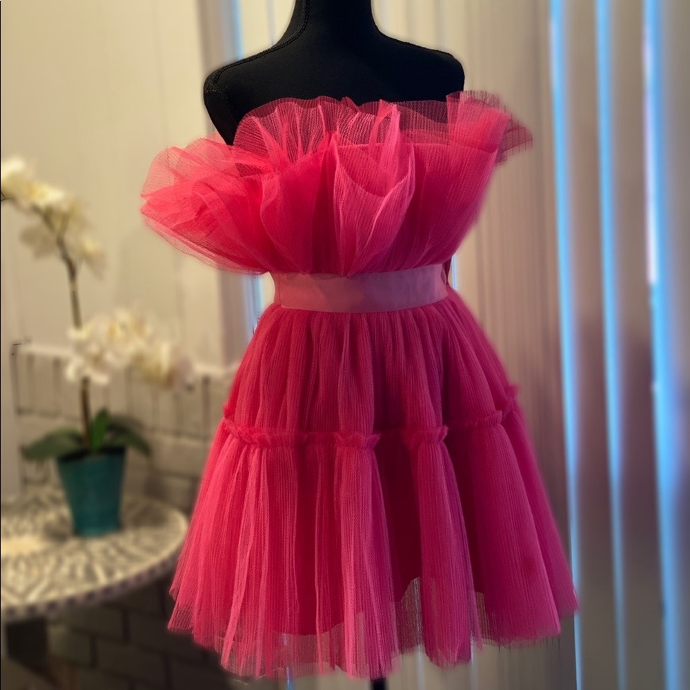 Pink Tulle Mini Dress